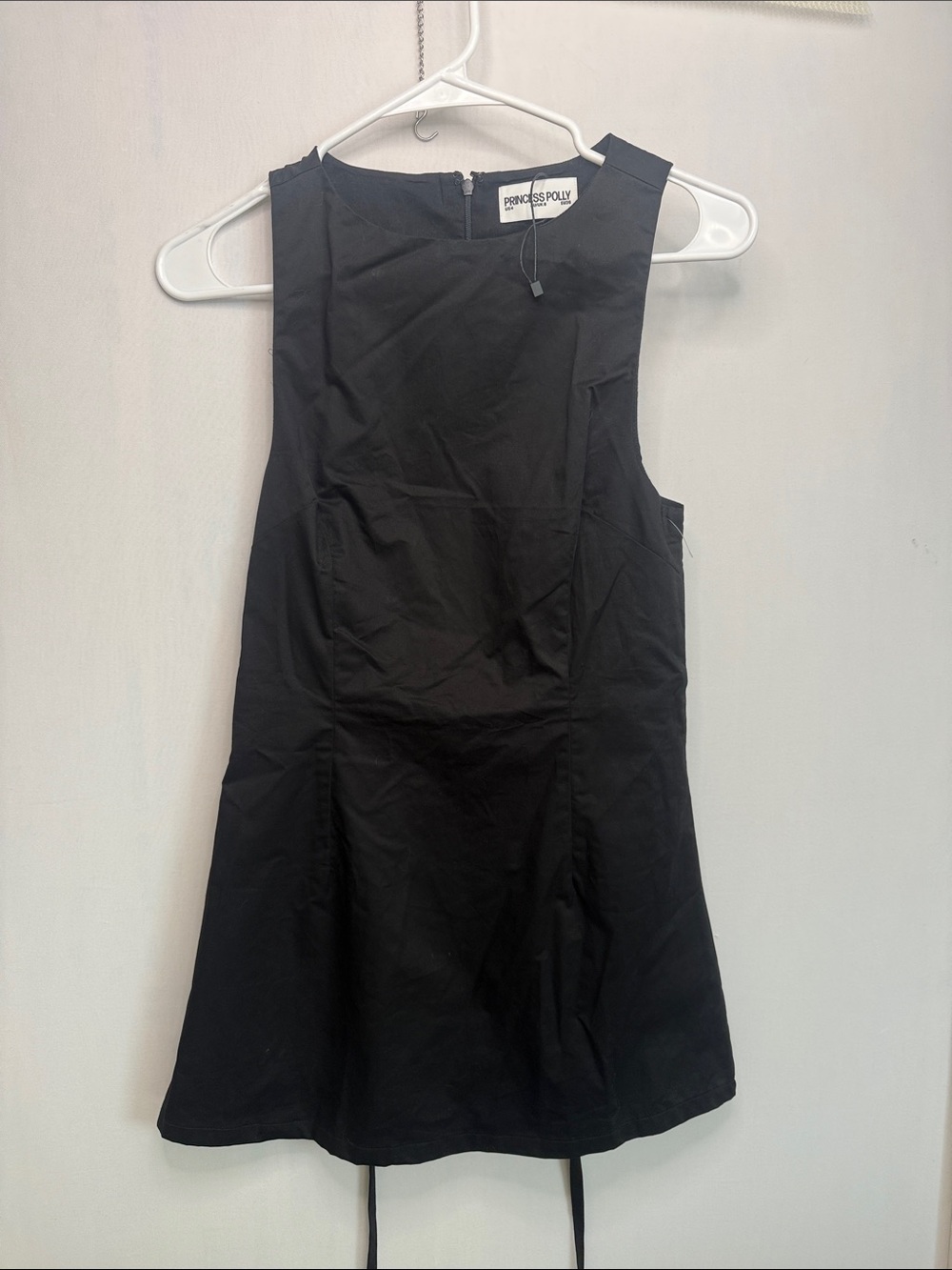 Princess Polly Black Sleeveless A-Line Tank Dress